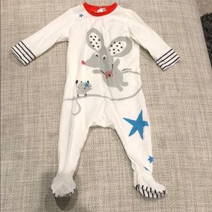 Catimini footed button up pajamas.